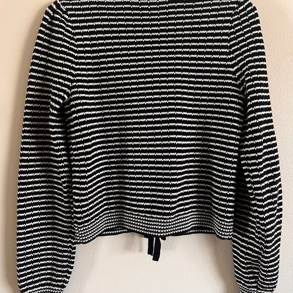 Nicole Miller Black and White Cardigan | Bows, Decorative Buttons Women's Small - Picture 7 of 8